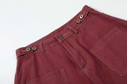 Washed Paint Studs Wide Leg Pants WN25542