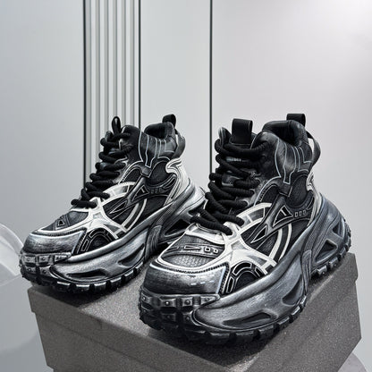 Mesh Panel High-Top Chunky Sole Sneakers WN24608