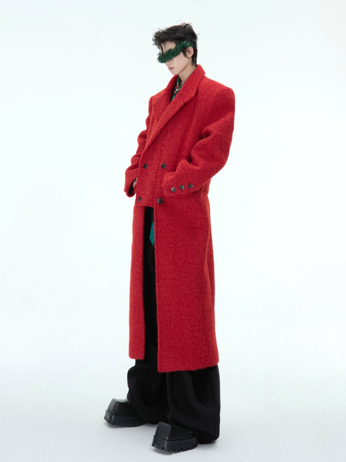 Deconstructed Asymmetric Patchwork Thick Coat WN11613