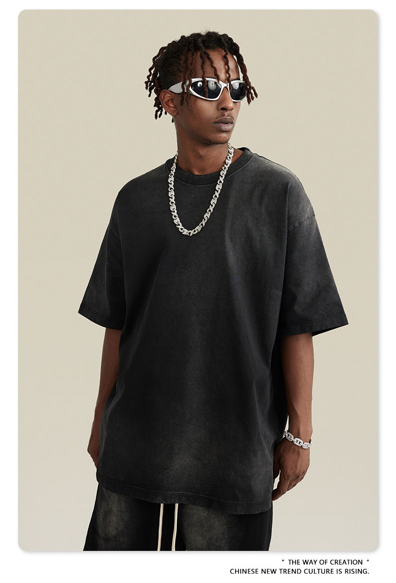 Washed Oversize Short-sleeve T-shirt WN6443