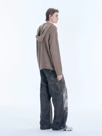 Sequin Embroidery Wool Zipper Hoodie WN18949