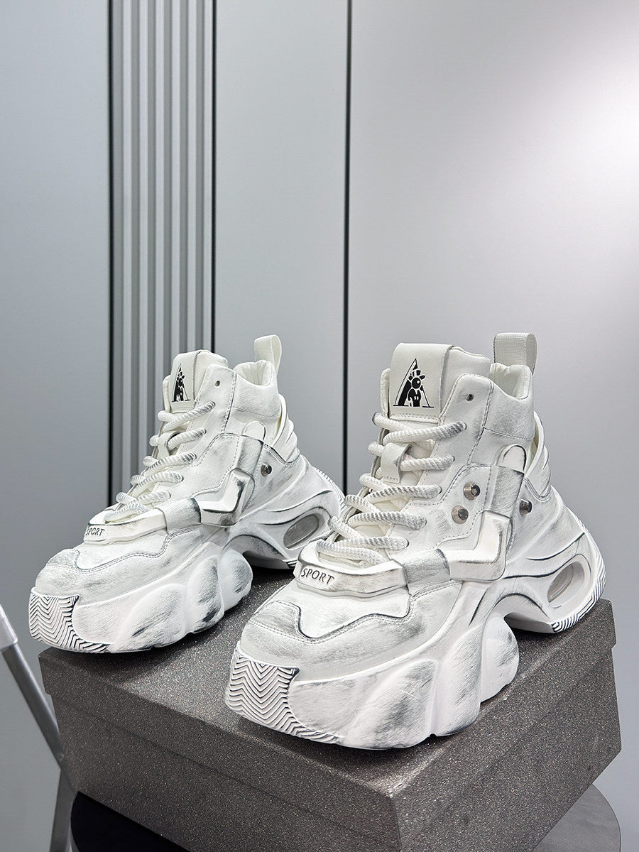 Washed High-Top Chunky Sole Sneakers WN24594