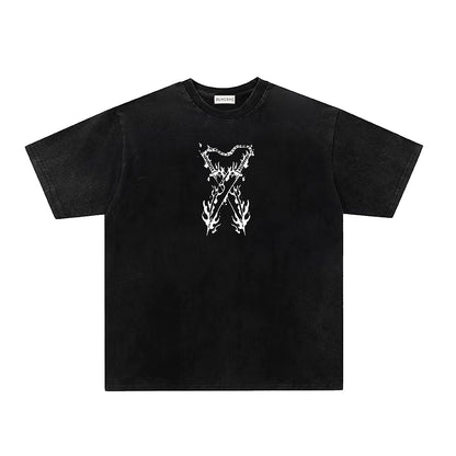 Washed Gothic Graphic Short Sleeve T-Shirt WN26947