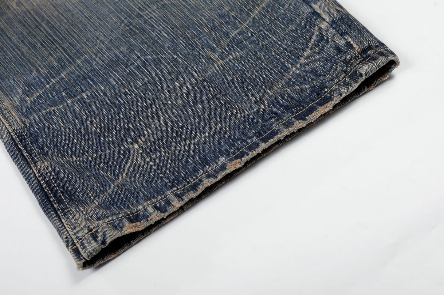 Washed Whisker Wide Leg Denim Jeans WN26132