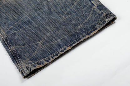 Washed Whisker Wide Leg Denim Jeans WN26132