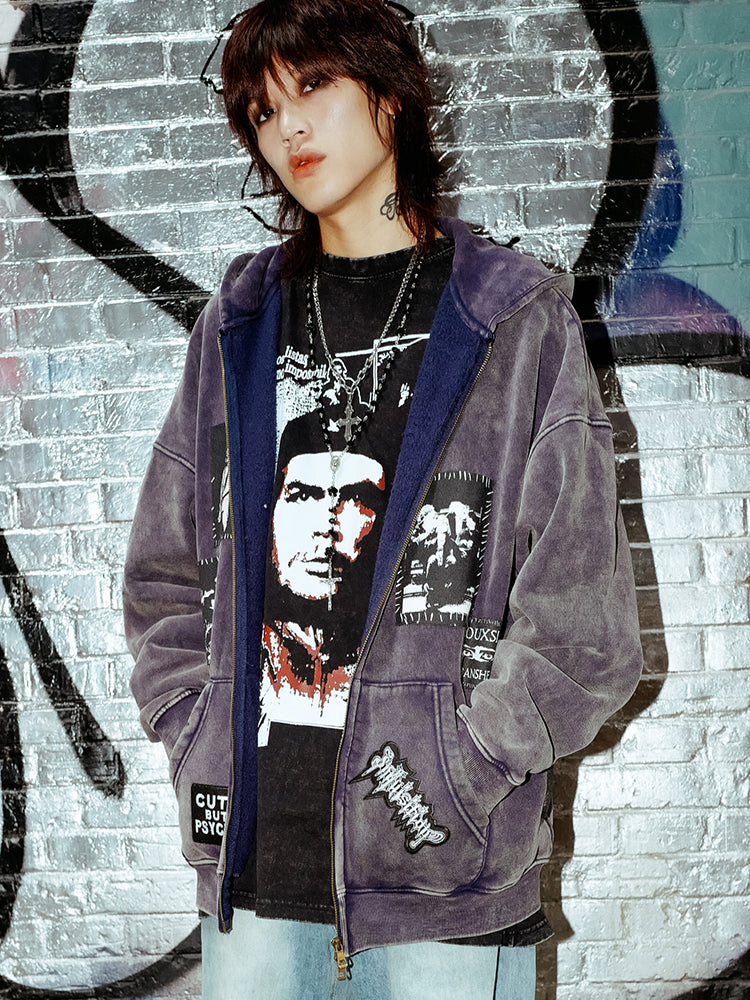 Washed Graphic Print Long Sleeve T-Shirt WN15932