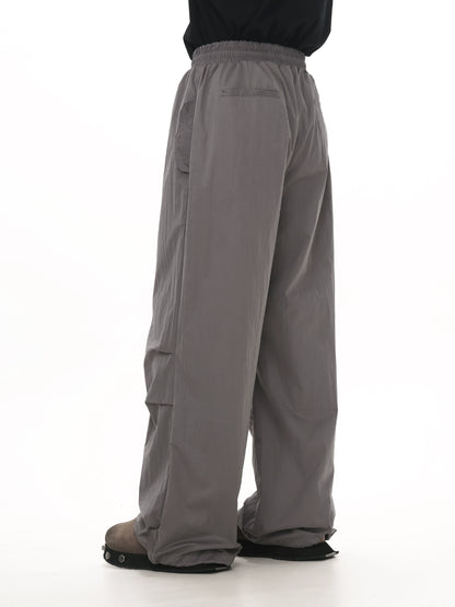 Wide Leg Pleats Nylon Paratrooper Pants WN5670