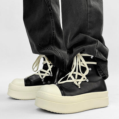 Rope Lace High-Top Chunky Sole Boots WN24564