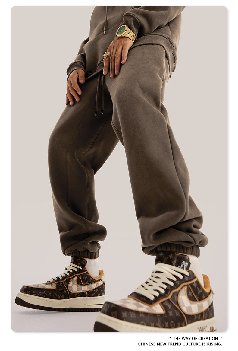 Fleece Lining Oversize Hoodie & Fleece Lining Sweatpants WN9960