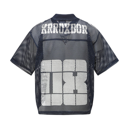 Mesh Number Print Short Sleeve T-Shirt WN25553