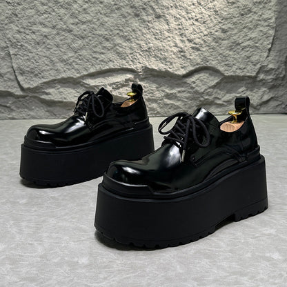 Patent Lace Up Platform Thick Sole Shoes WN24575