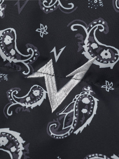 Paisley Hooded Fake Fur White Duck Down Jacket WN20991