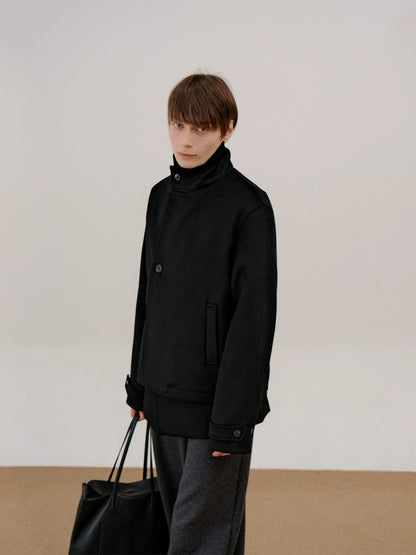 Standing Collar Wool Short Jacket WN21635