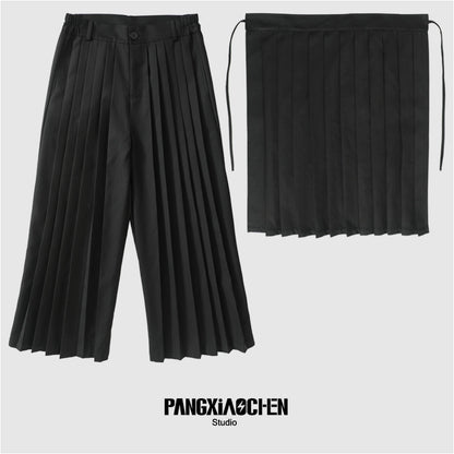 Pleats Detachable Skirted Wide Leg Trousers WN20191