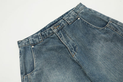 Washed Baggy Wide-Leg Denim Jeans WN11249