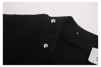 Studded Dark Portrait Graphic Waffle Oversize Short Sleeve T-Shirt WN26549