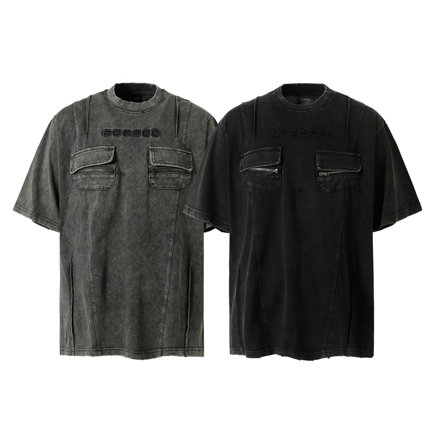 Washed Flap Pocket Short Sleeve T-Shirt WN26794