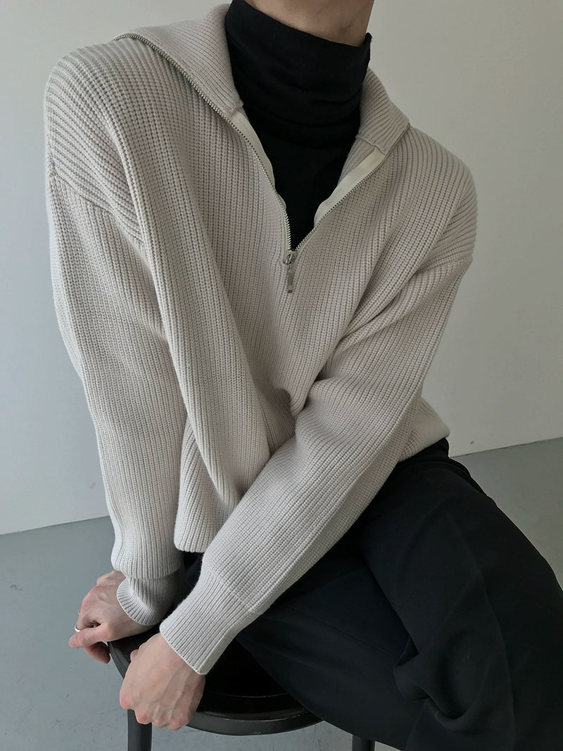 Half Zip-Up Knit Sweater WN21491