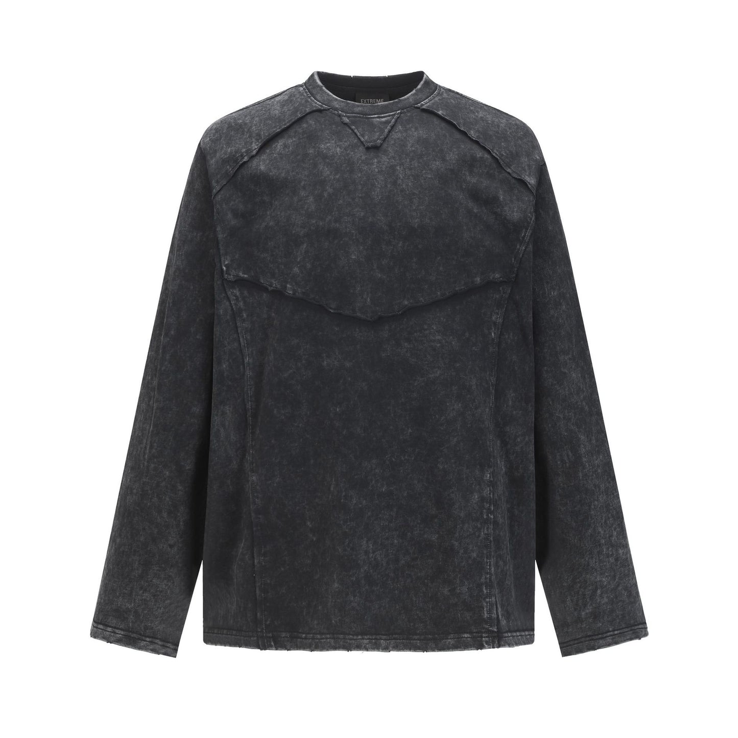 Washed Frayed Pullover Sweatshirt WN23029