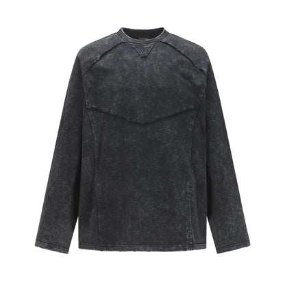 Washed Frayed Pullover Sweatshirt WN23029