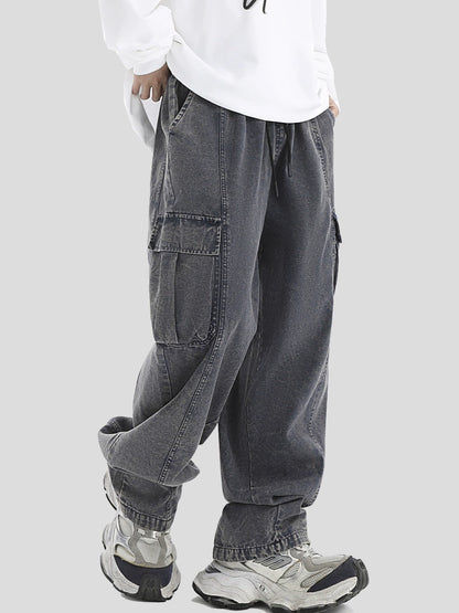 Wide Leg Cargo Denim Pants WN7158