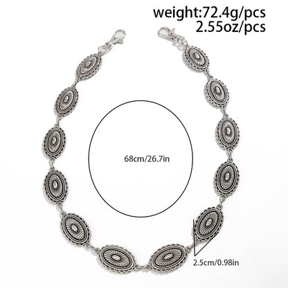 Oval Pattern Metal Pants Chain WN21058