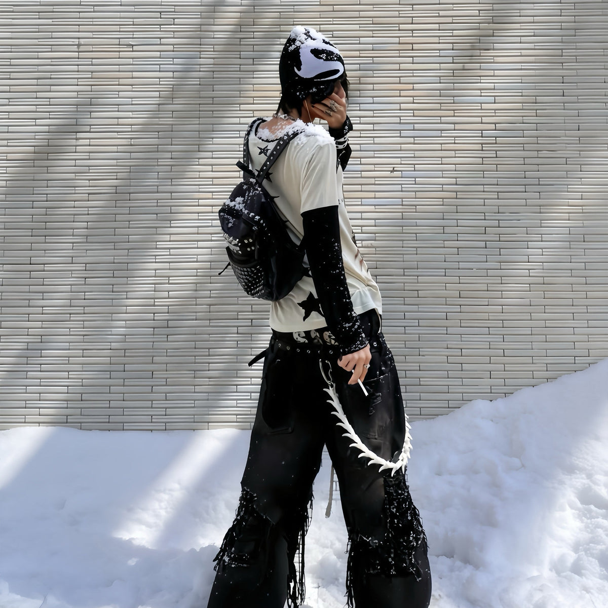 Spiked Bone Pants Chain WN27385