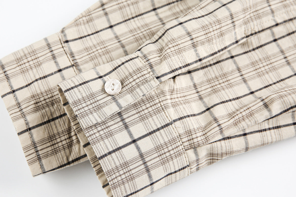 Plaid Letter Print Long Sleeve Shirt WN25410