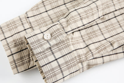 Plaid Letter Print Long Sleeve Shirt WN25410