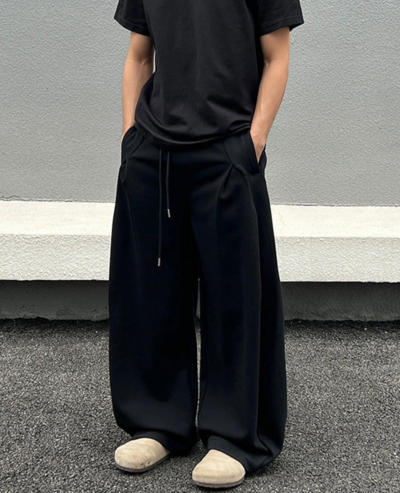 Drawstring Wide Leg Sporty Sweatpants WN19408