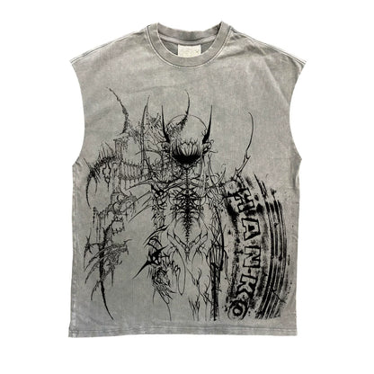 Graphic Art Design Oversiz Tank Top WN16853