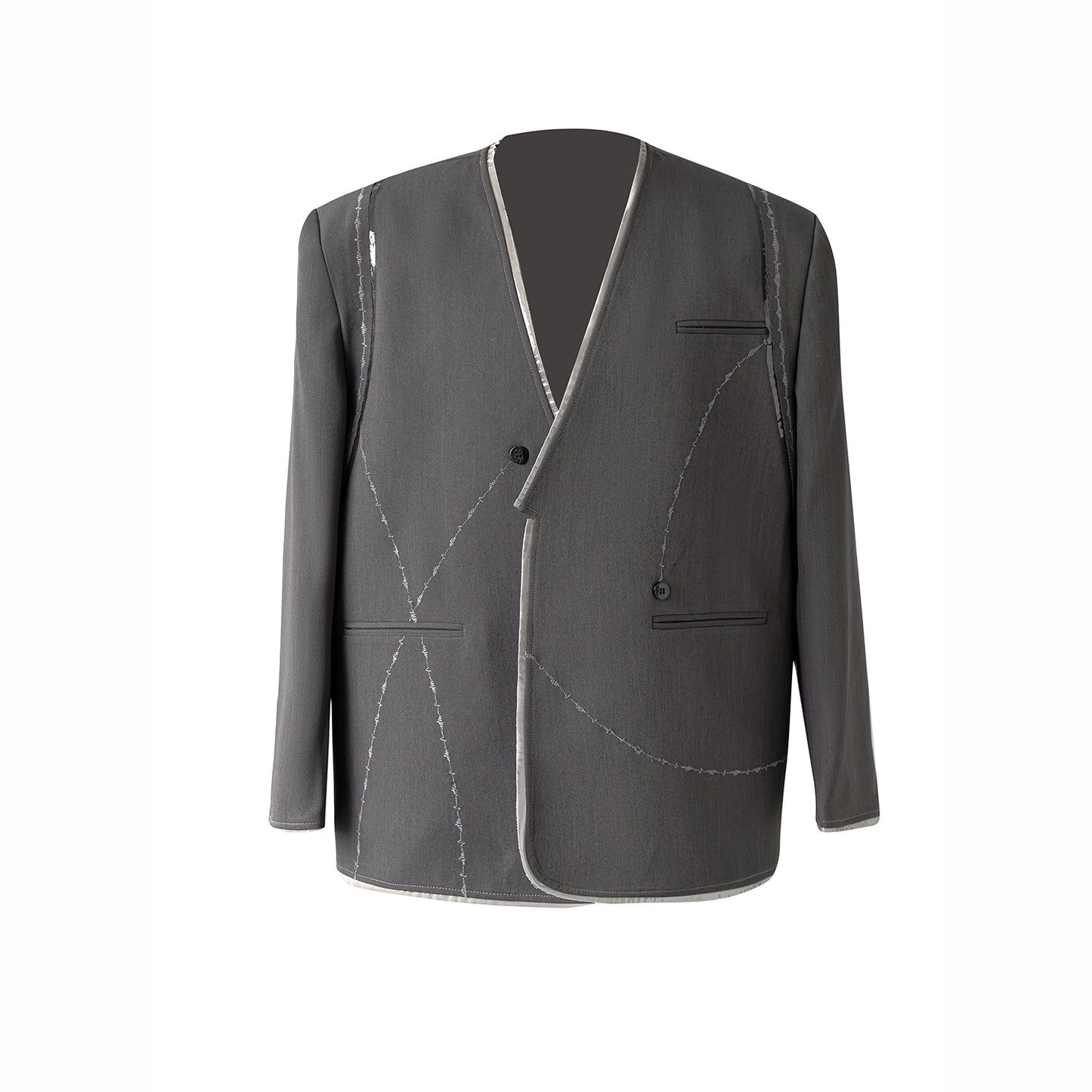 Collarless Tailored Jacket WN11766