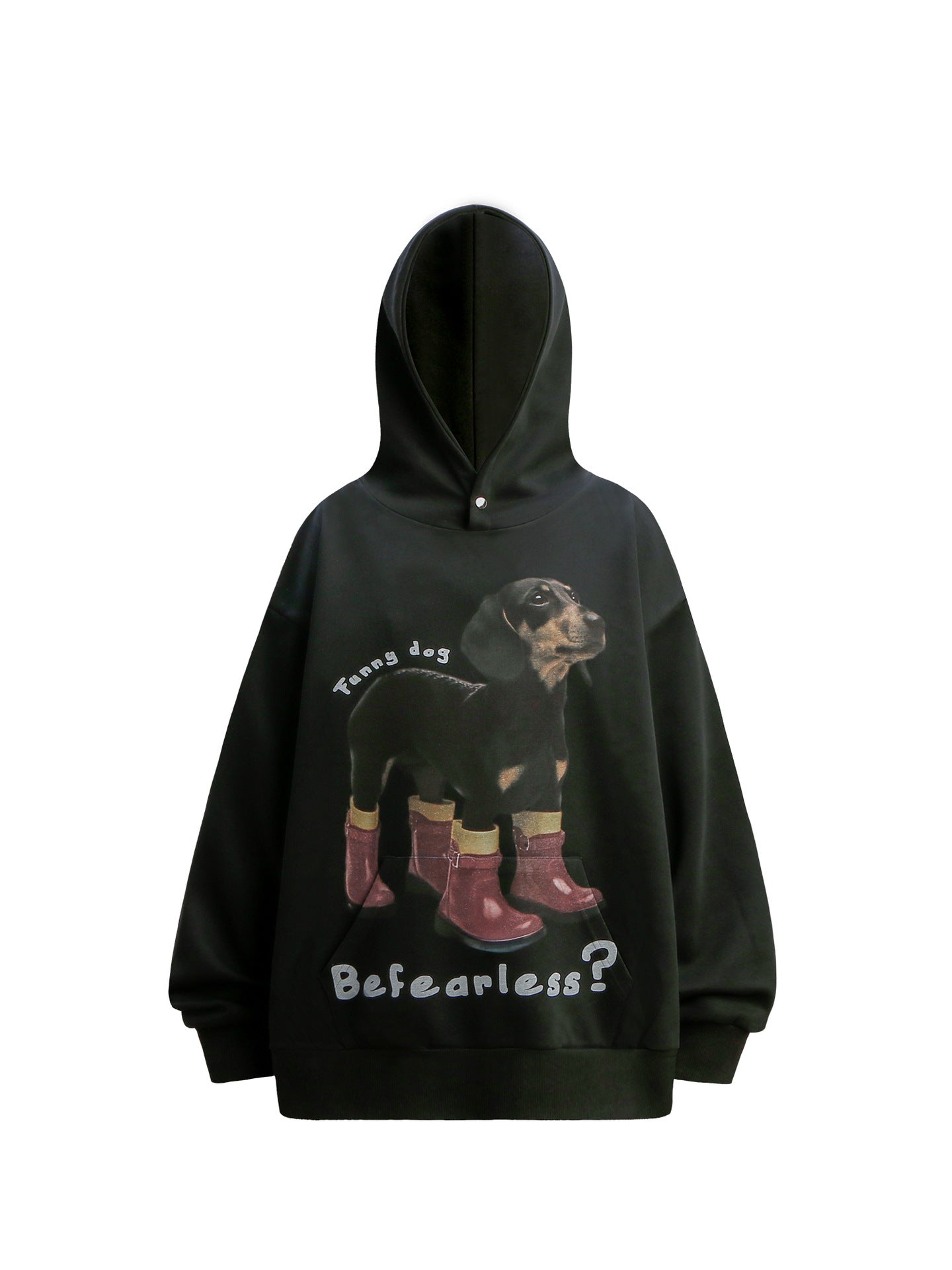 Dog Print Oversize Pullover Hoodie WN26366