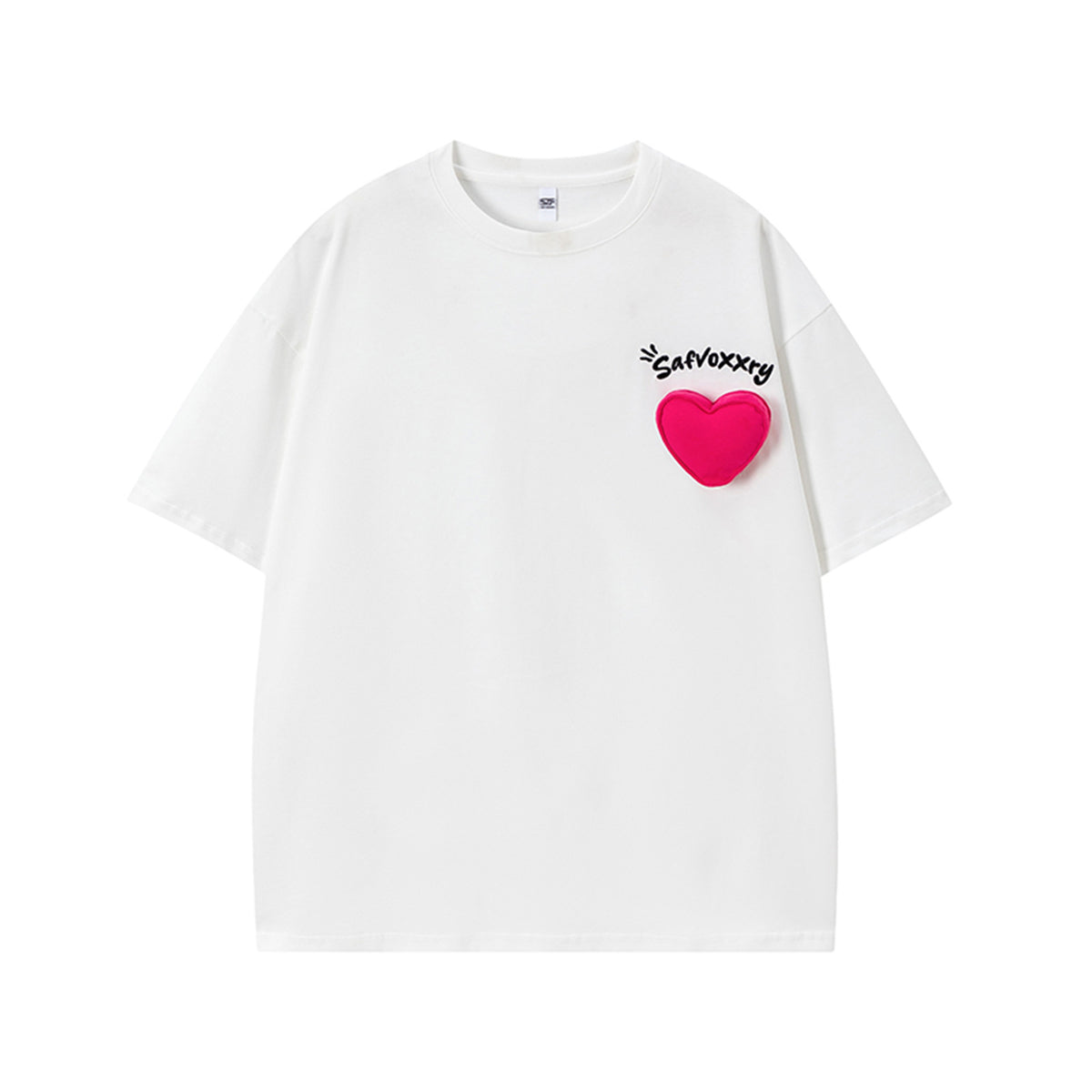 3D Heart Letter Embroidery Short Sleeve T-Shirt WN26923