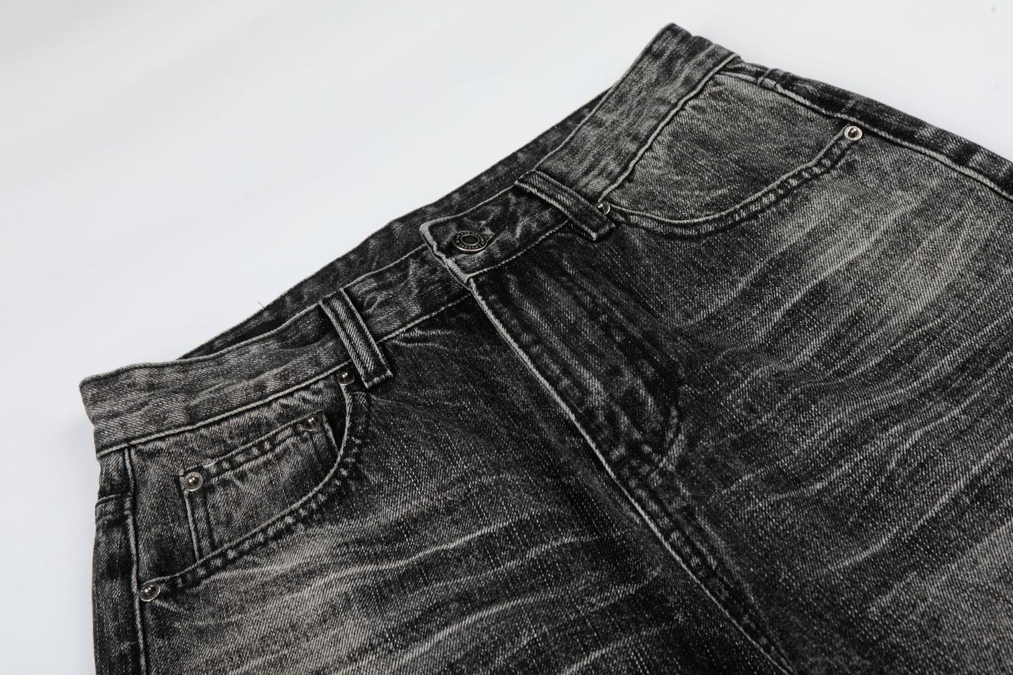 Washed Whisker Wide Leg Denim Jeans WN26106