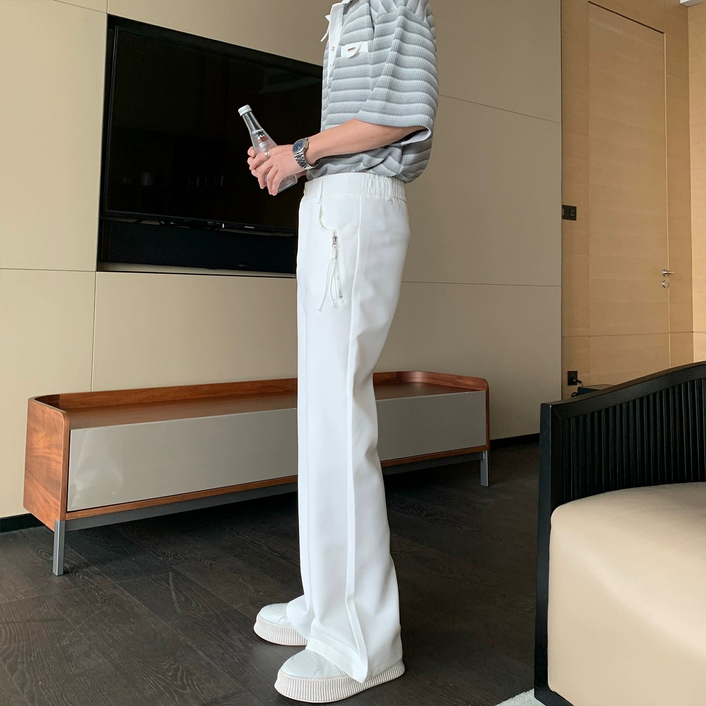 Wrinkle-Resistant Flare Trousers WN20430