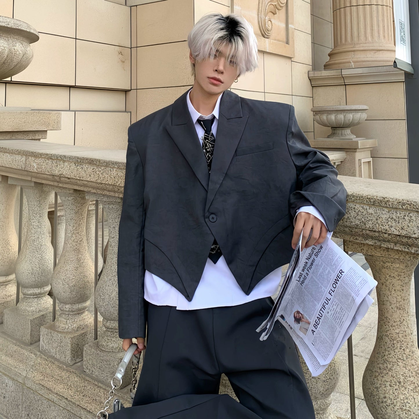 Structured Design Shoulder-Pad Jacket WN19738