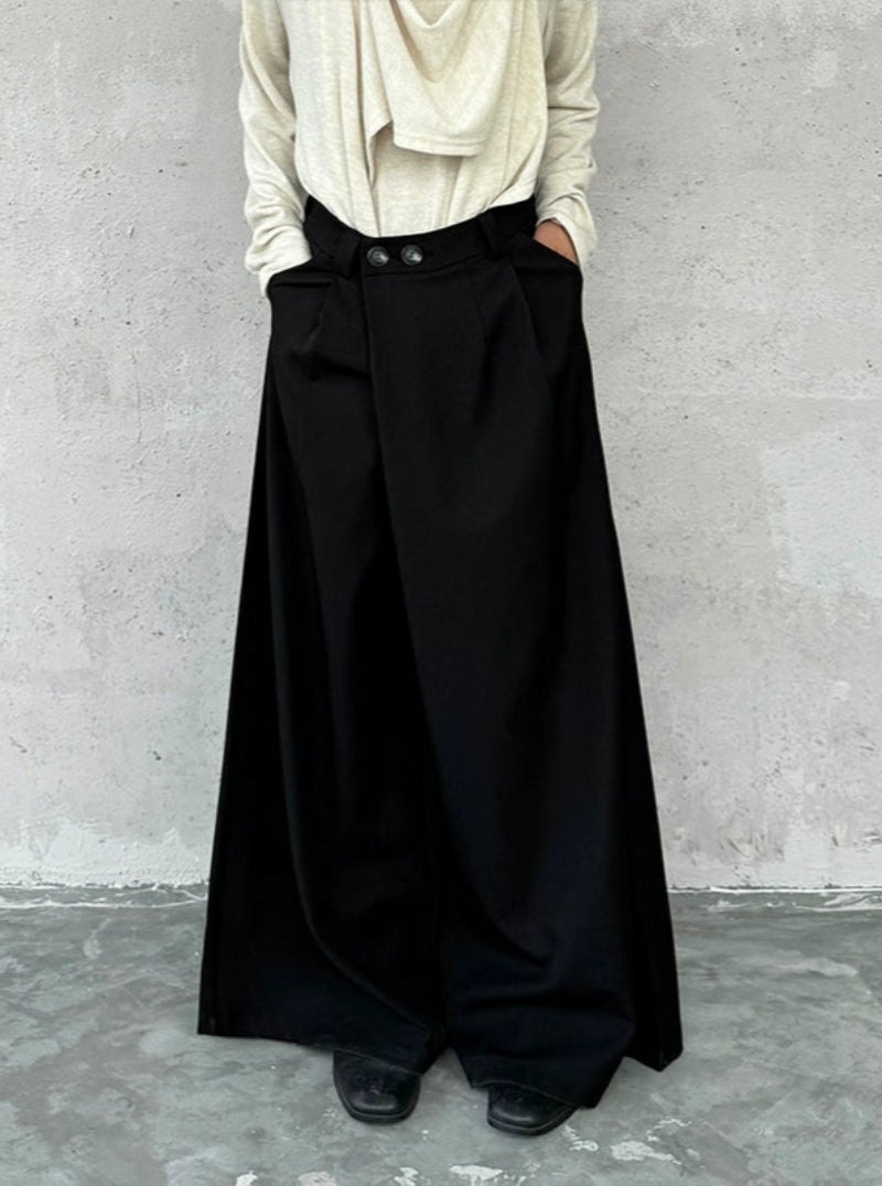 Minimalist Draping Wide Leg Trousers WN19961