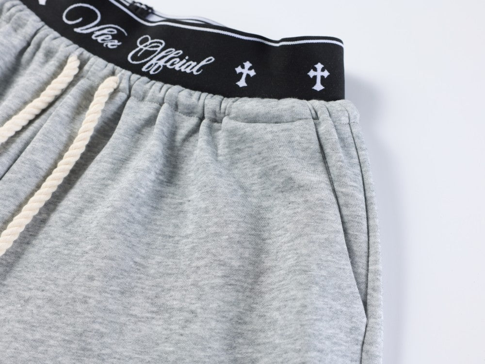 All-Over Graffiti Crackle Puff Print Wide Leg Sweatpants WN27852