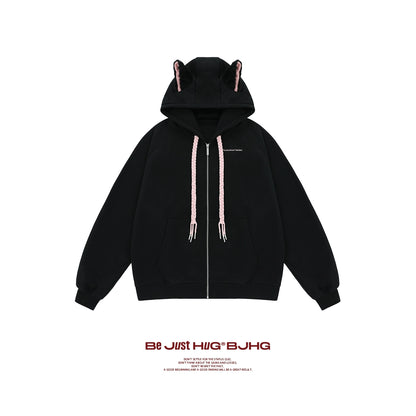 Oversize Heavyweight Animal Zipper Hoodie WN9799