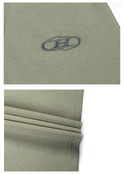 Color-Block Half-Zip Quick-Dry Oversize Short Sleeve T-Shirt WN26333