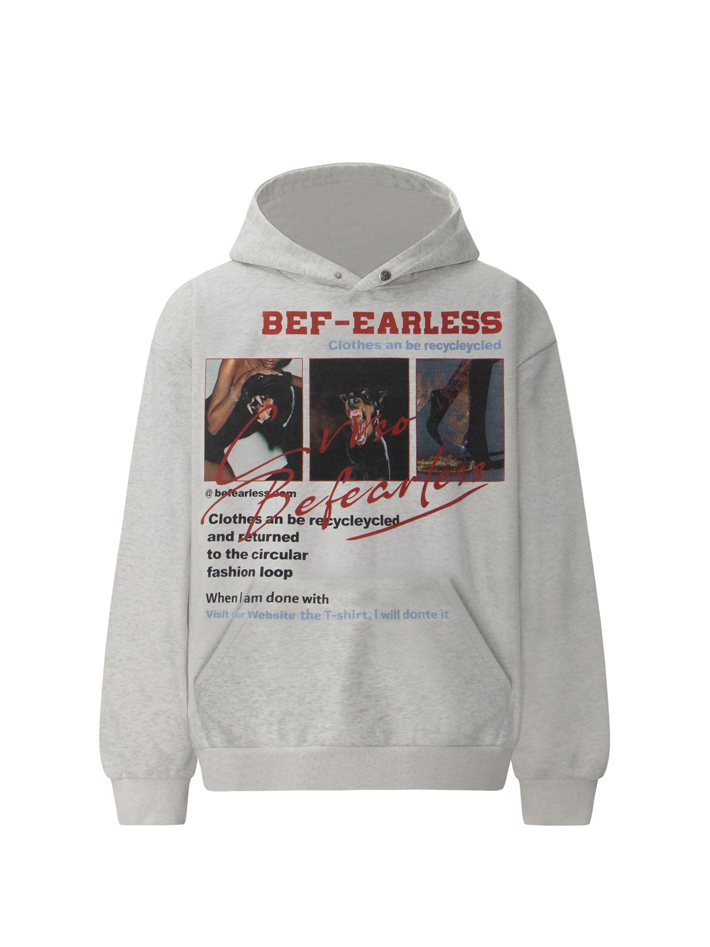 Washed Doberman Print Boxy Pullover Hoodie WN26402