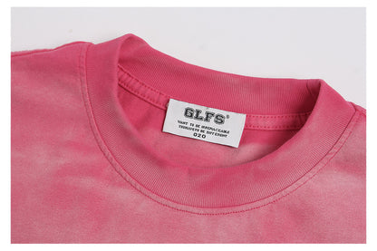 Washed Letter Print Short Sleeve T-Shirt WN26441