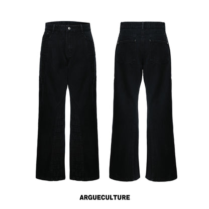 Gradient Wash Whisker High-Waist Wide Leg Denim Jeans WN27005