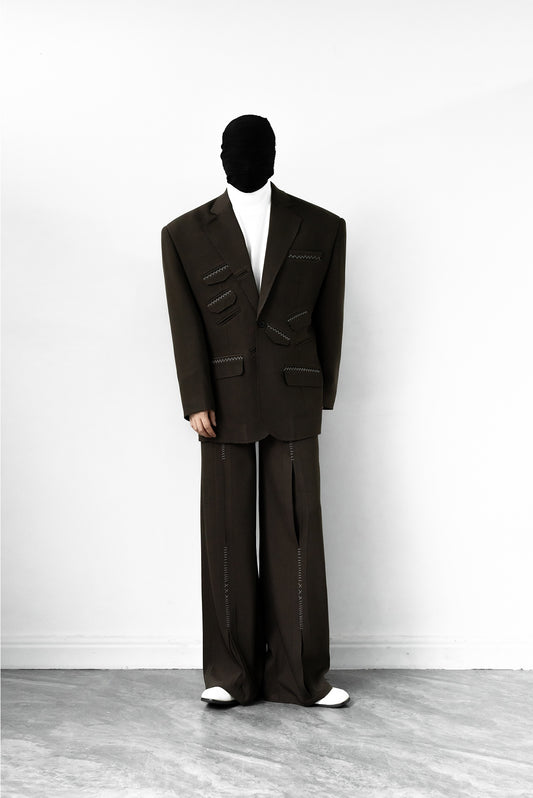 Deconstructed Oversize Tailored Jacket & Trousers Setup WN11885