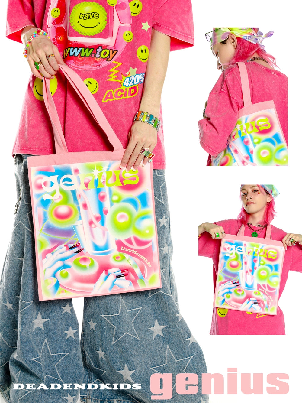 Graphic Print Tote Bag WN22275