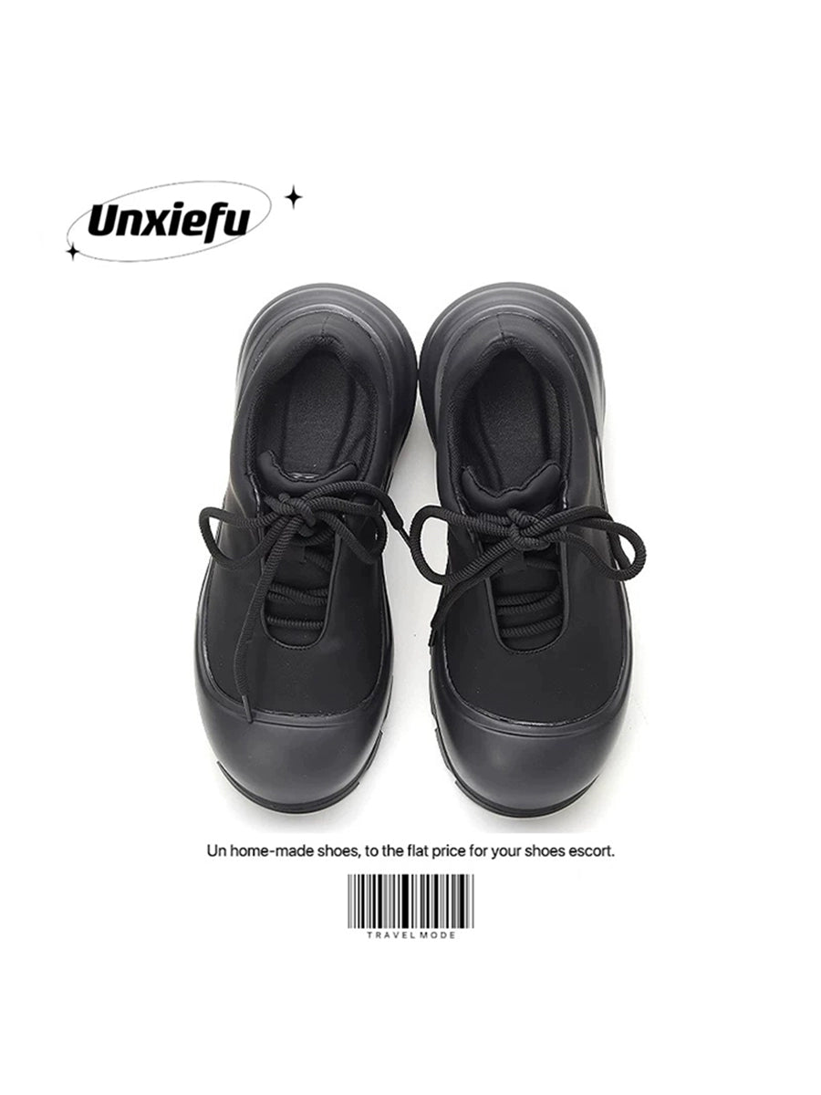 Black Samurai Image Chunky Sole Dad Sneakers WN20789