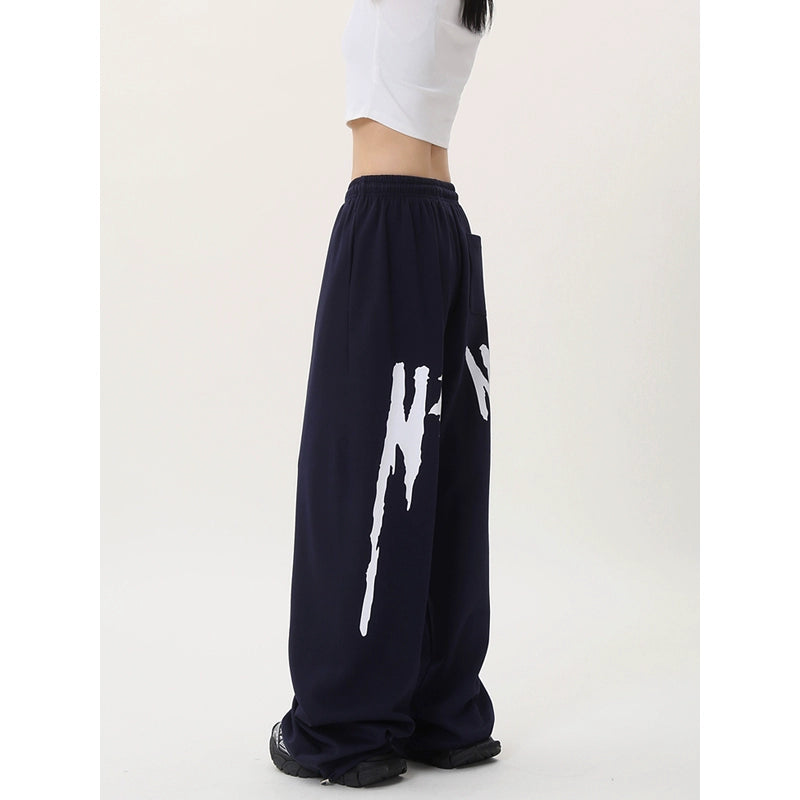 Graphic Print Wide Leg Sweatpants WN17191