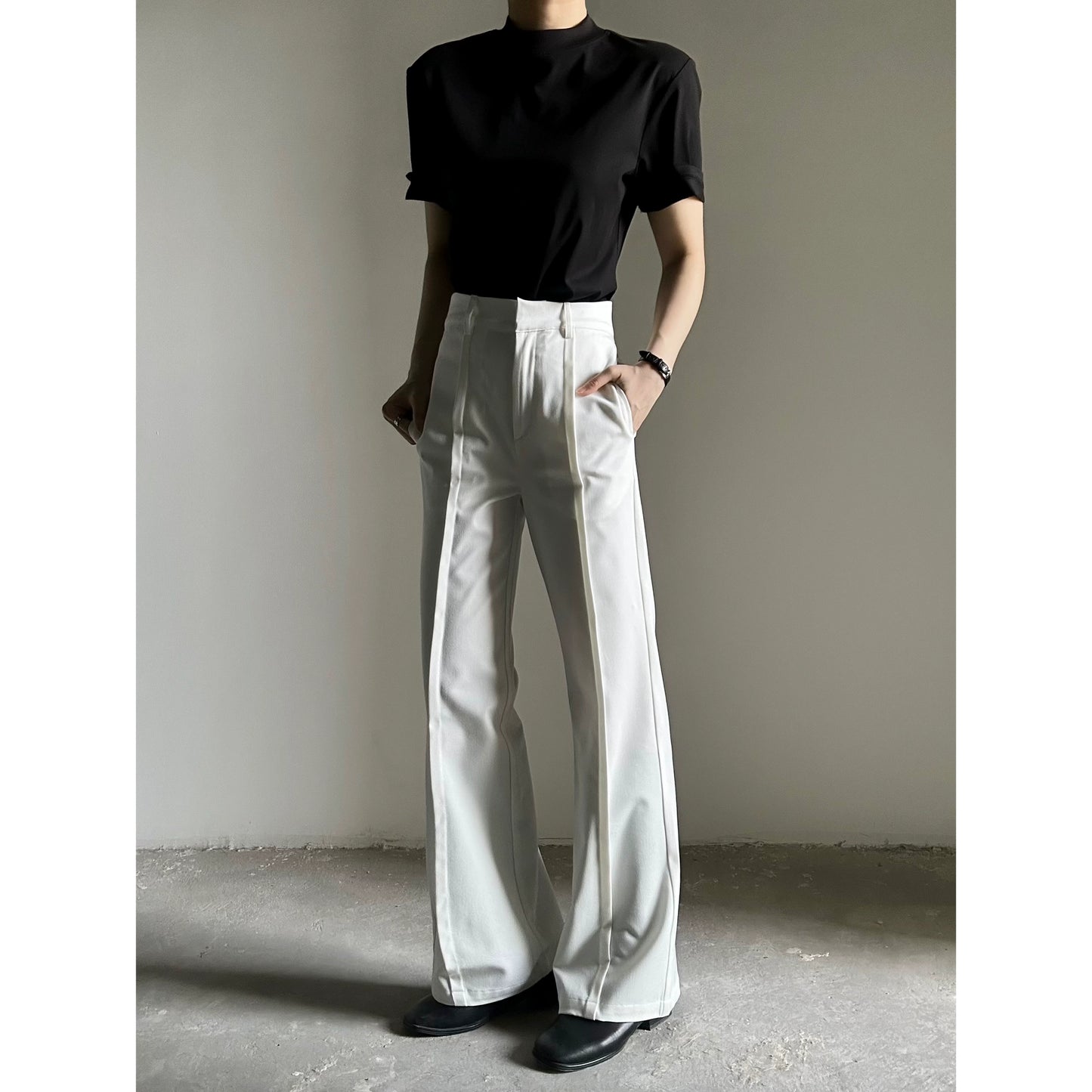 Waistband Design Flare Trousers WN19665