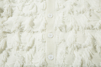 Fringe Detail Oversize Knit Cardigan WN11420